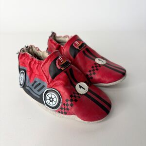 Robeez Baby Boy Shoes Racecar Red Leather Soft Sole Baby Size 0-6 Months